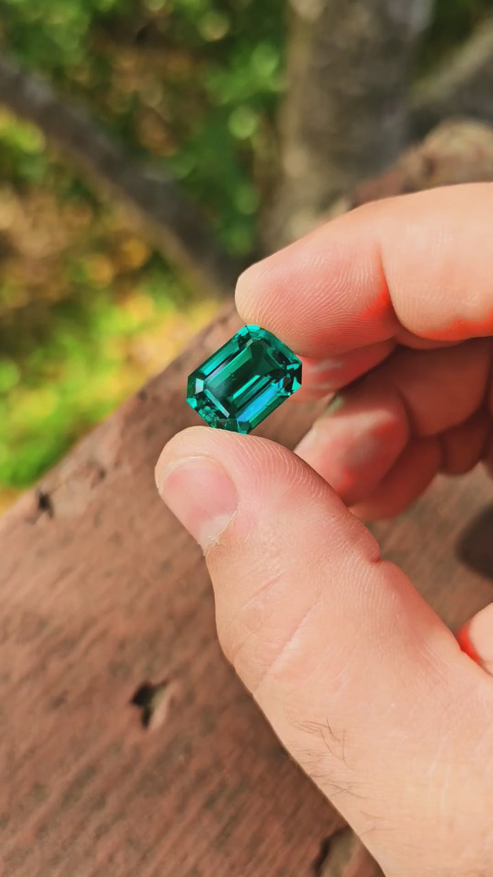Colombian Color Green Lab Emerald, Emerald Cut, 10.13 Carats