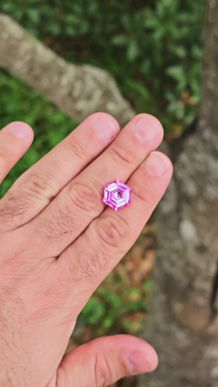 Star Wars Pink Laser Ruby, Hexagon Step Cut, 9.33 Carats