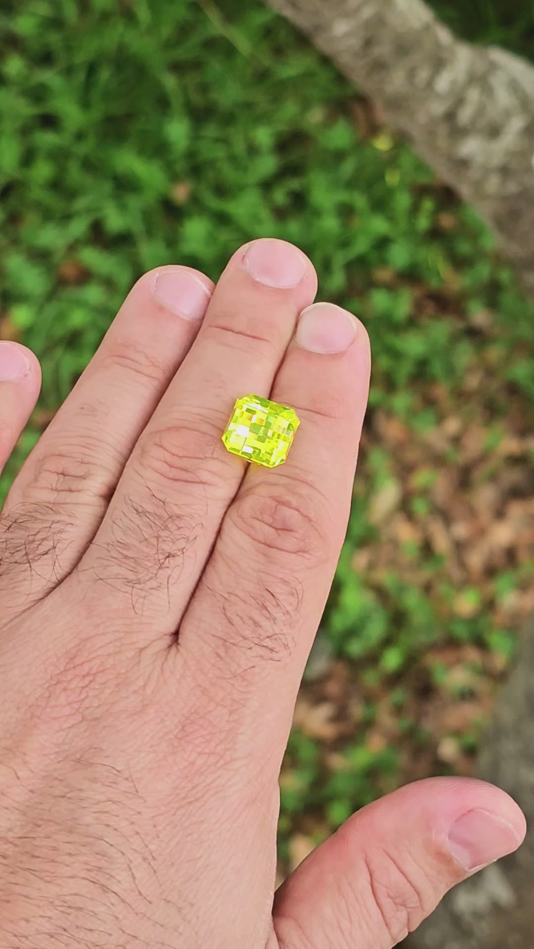 Cerium Doped YAG, Pixel Square Cut, 12.06 Carats