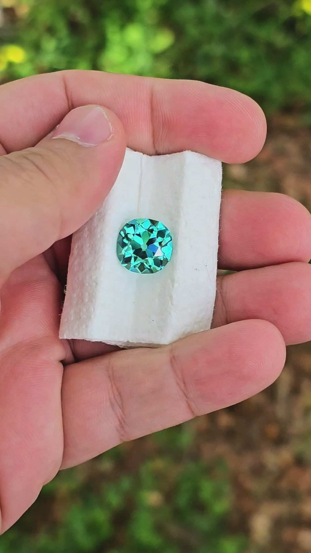 Cobalt Teal Lab Sapphire, Antique Cushion Cut, 8.30 Carats