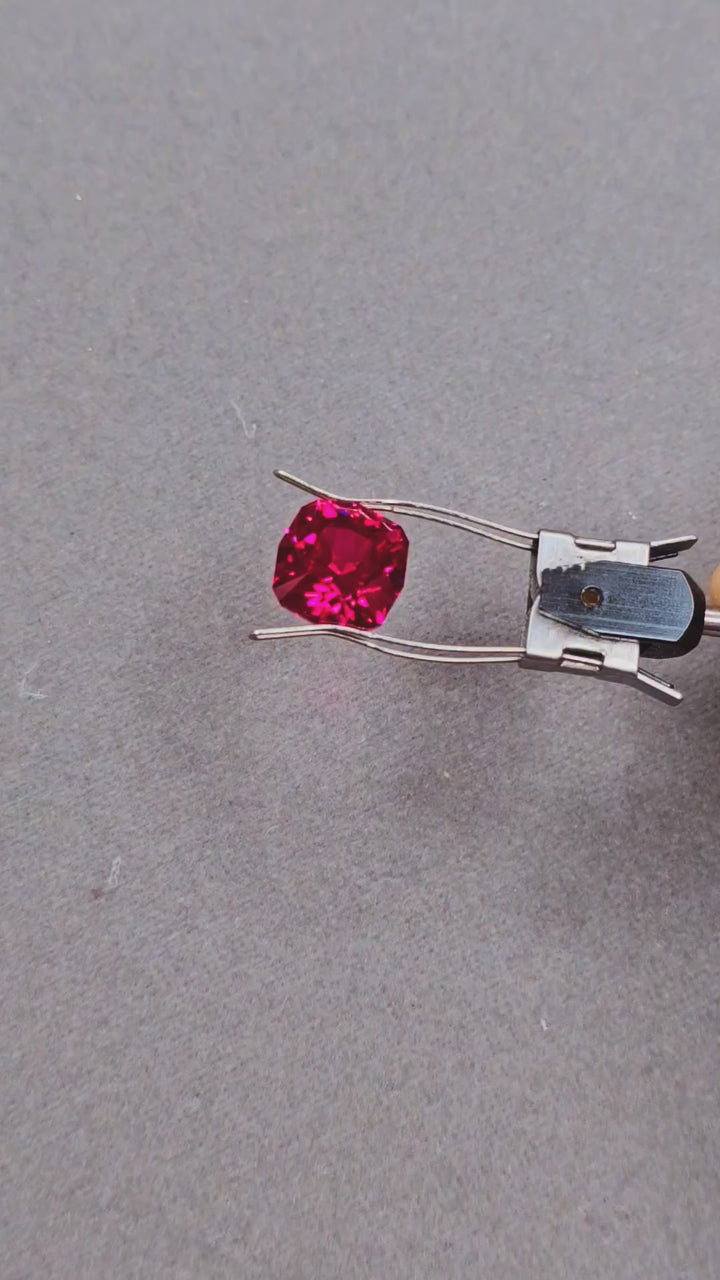 Fire Red Kyropoulos Ruby, House Of Sylas Cushion Cut, 12.35 Carats
