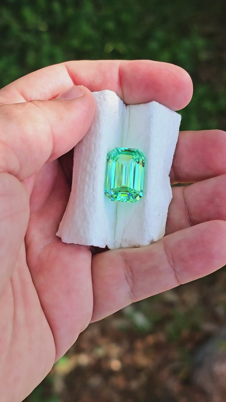 Pastel Mint Laser Garnet, Emerald Cut, 21.07 Carats