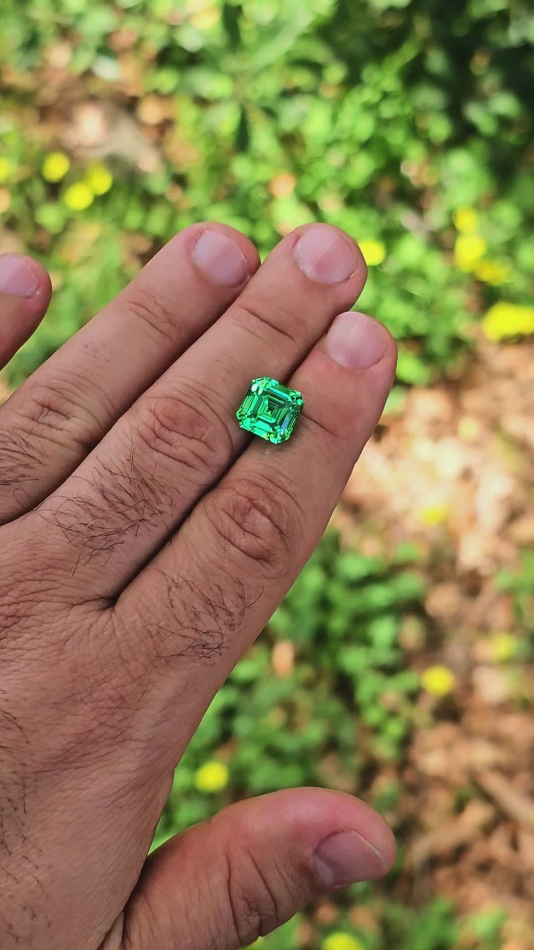 Vivid Green Vanadium YAG, Asscher Cut, 8.24 Carats