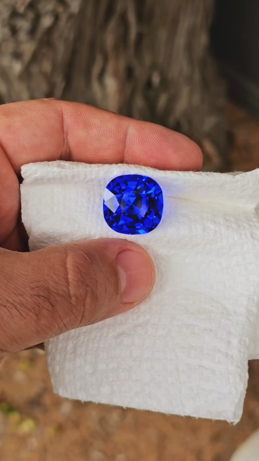 Djeva Fire Blue Lab Spinel, Cushion Step Cut, 23.85 Carats