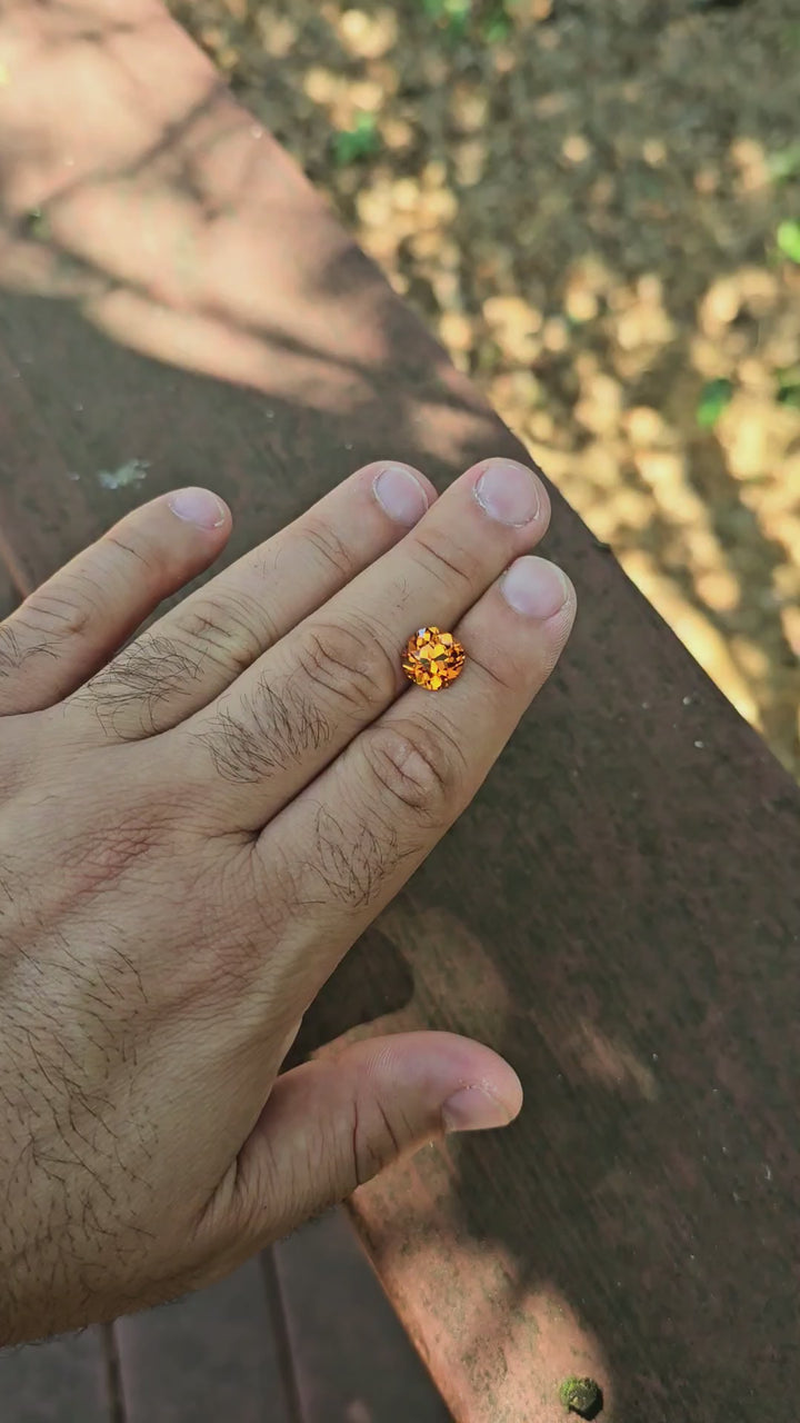 Whisky Orange Lab Sapphire, Antique Cushion Cut, 5.5 Carats