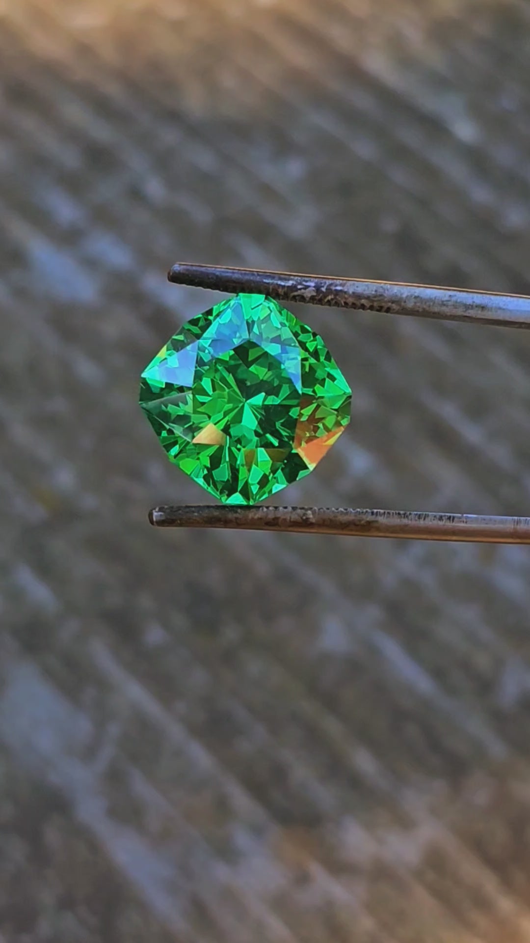 Vivid Green Vanadium YAG, House Of Sylas Cushion Cut, 12.24 Carats