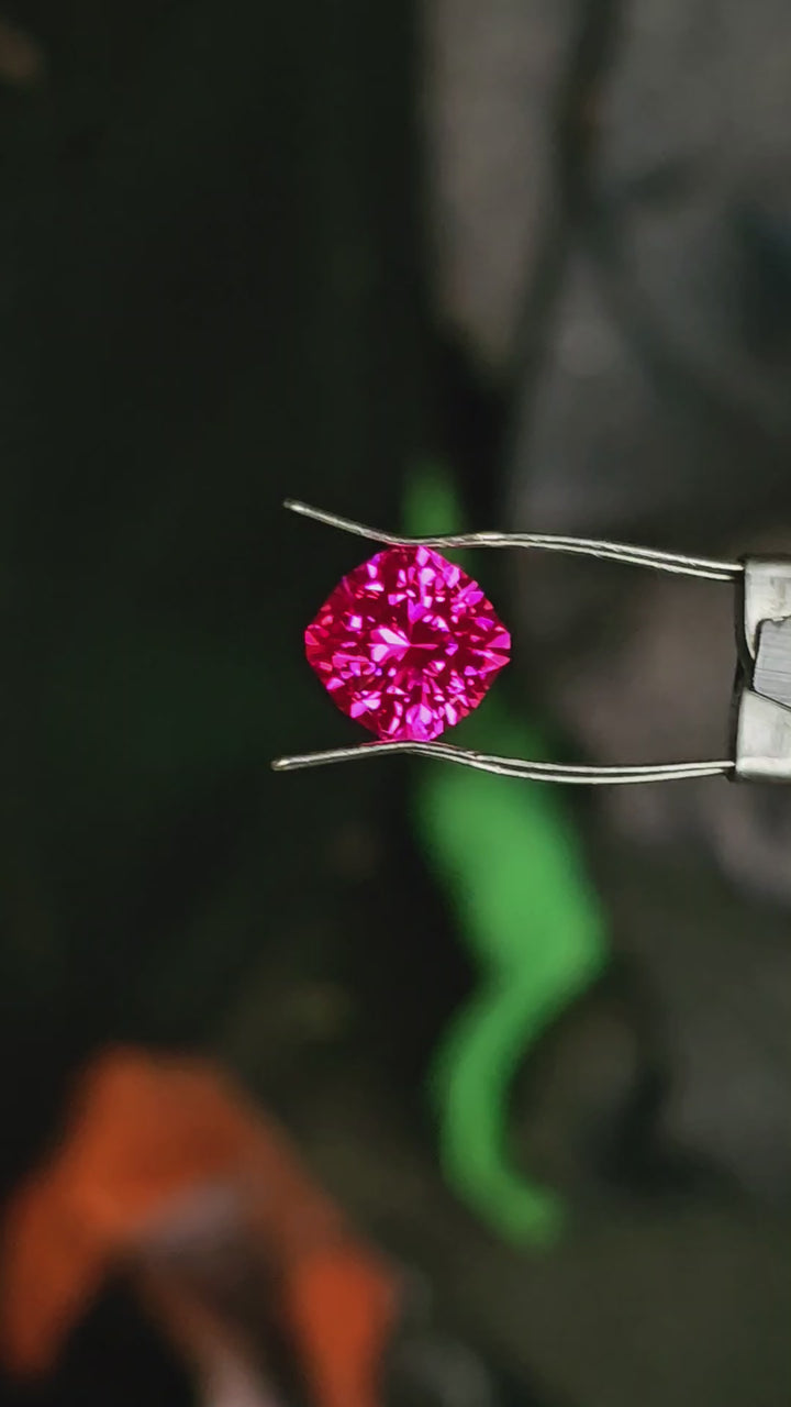 Jedi Color Czochralski Lab Spinel, House Of Sylas Cushion Cut, 6.415 Carats