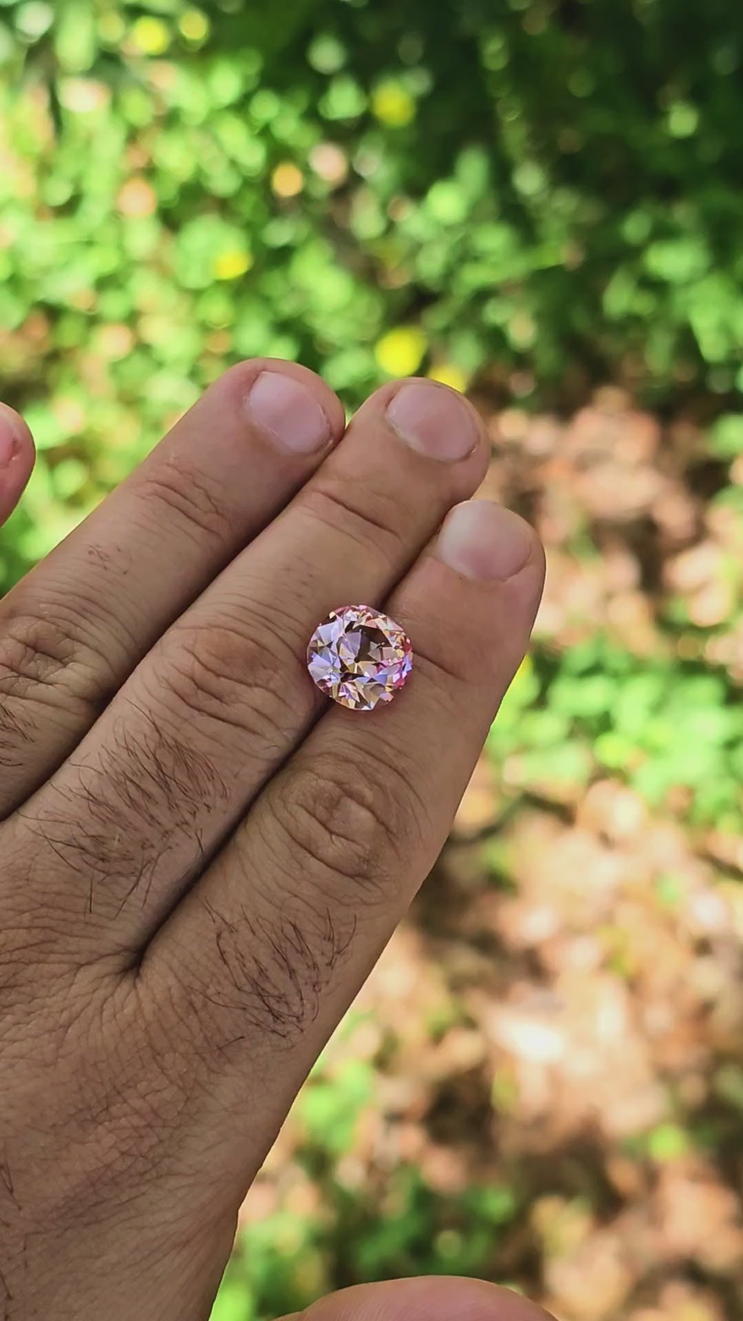 Pinkish Peach Padparadscha Lab Sapphire, Antique Cushion Cut, 8.42 Carats