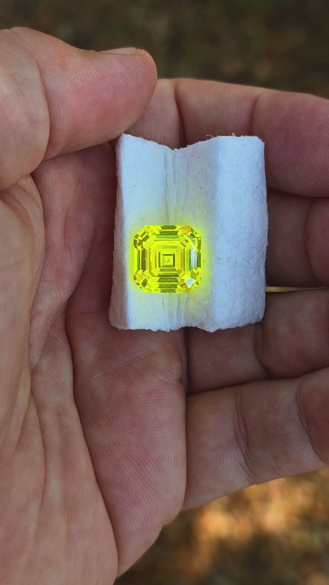 "Ultra" Glow In The Dark Lab Garnet, Asscher Cut, 21.16 Carats