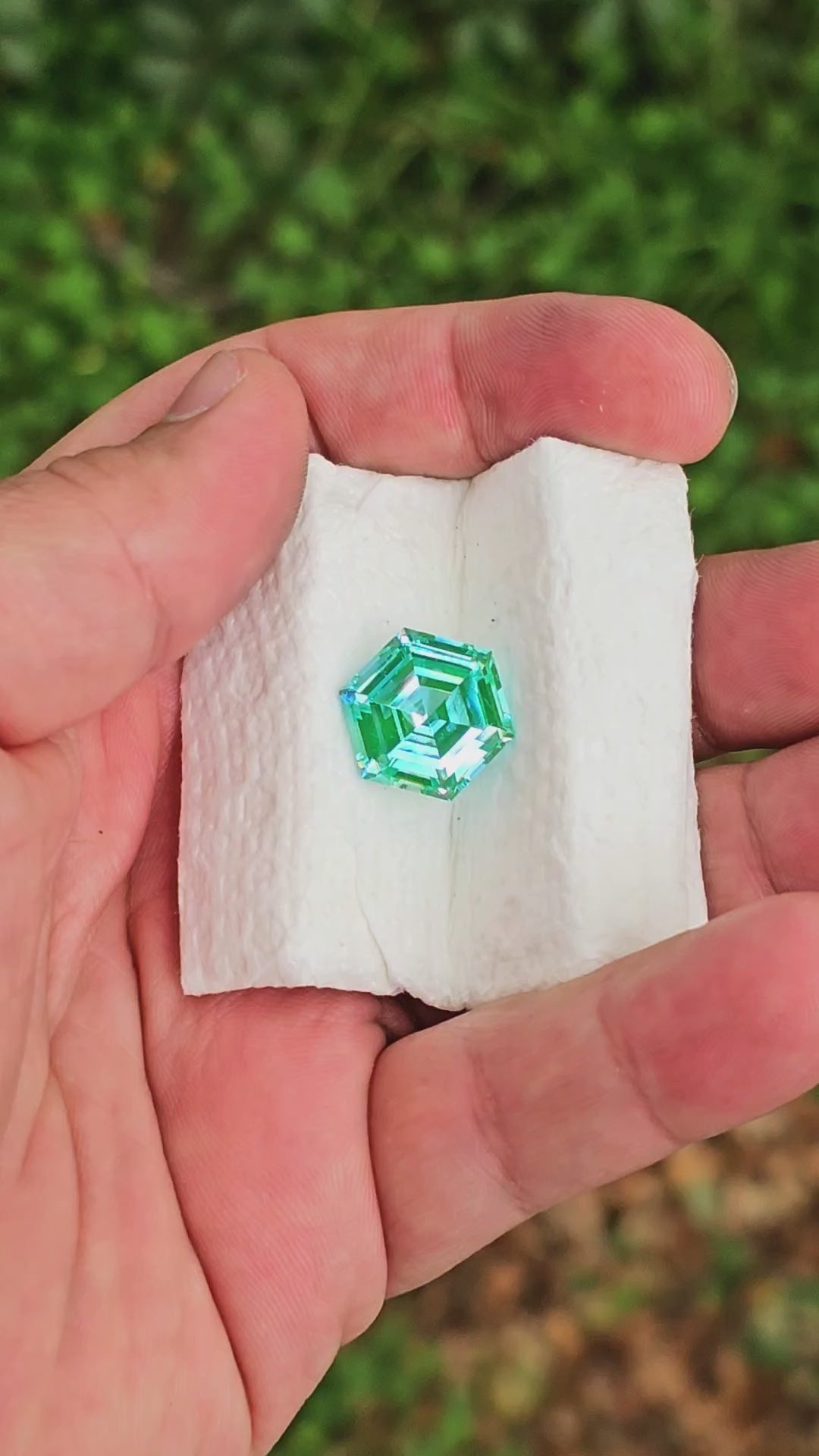 Bitterfeld Teal Lab Spinel , Hexagon Step Cut, 12.47 Carats