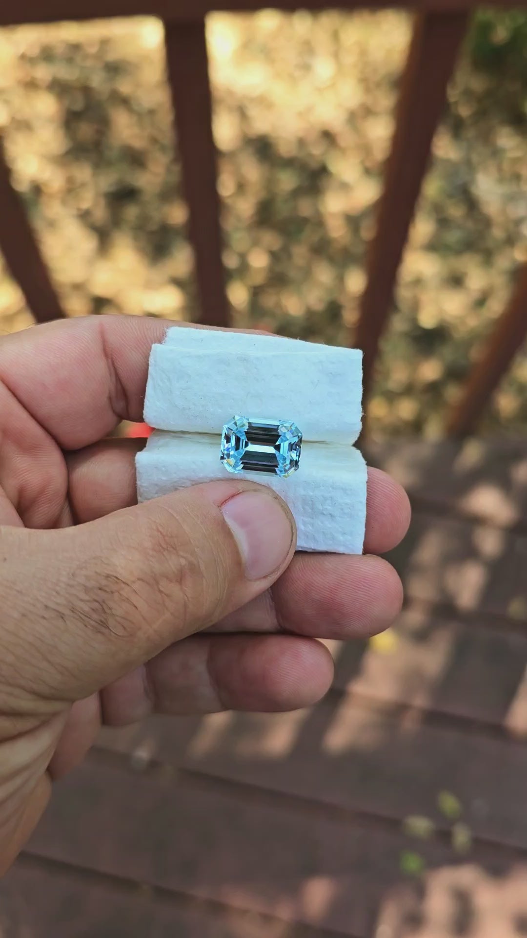 Aqua Blue Lab Sapphire, Emerald Cut, 9.45 Carats