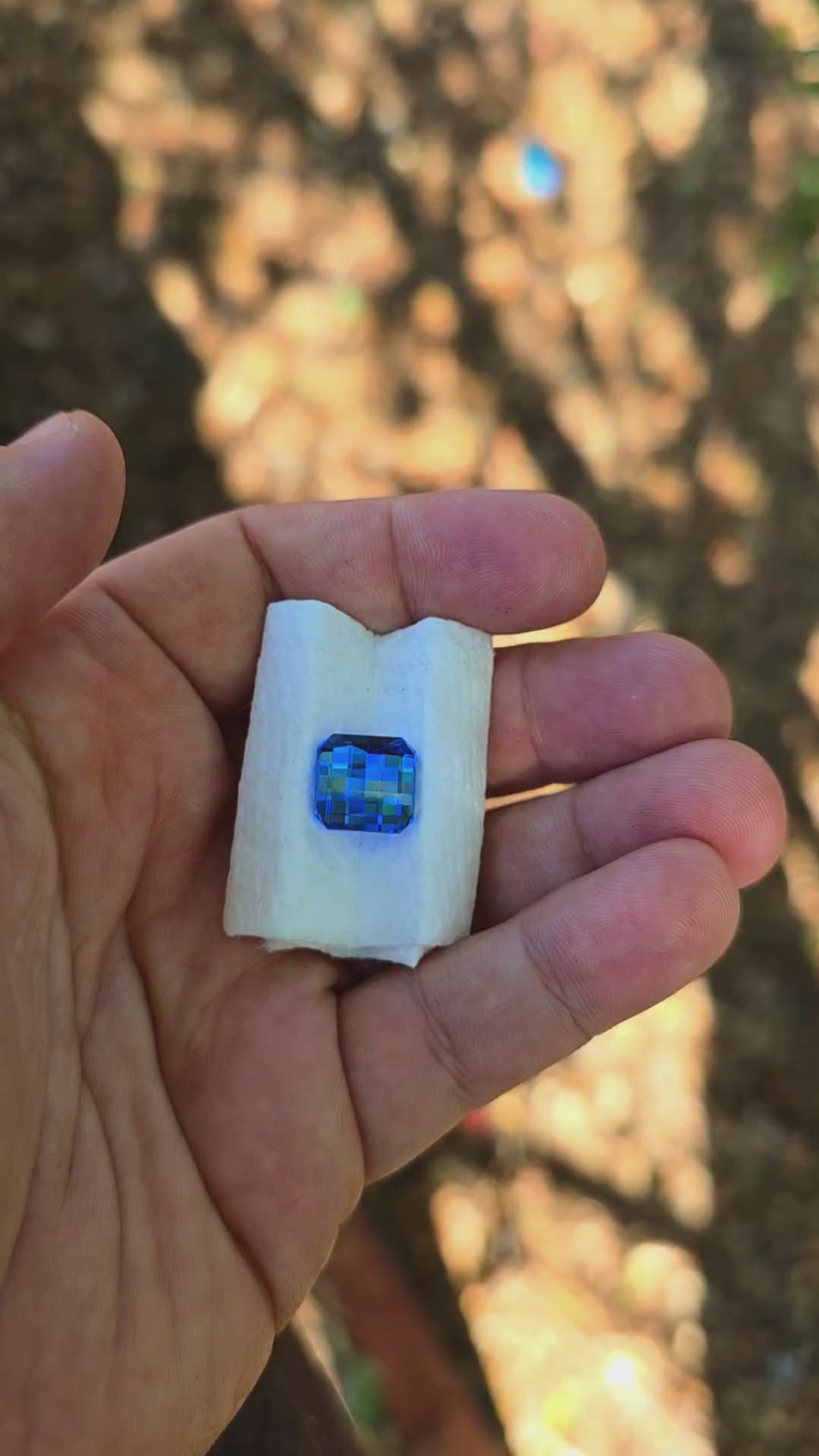 Vivid Blue Lab Spinel, Pixel Square Cut, 8.56 Carats