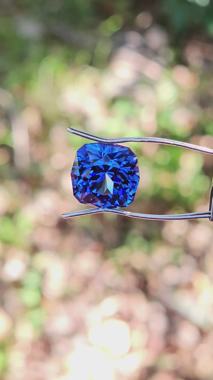 Blue Czochralski Lab Sapphire, House Of Sylas Cushion Cut, 10.7 Carats