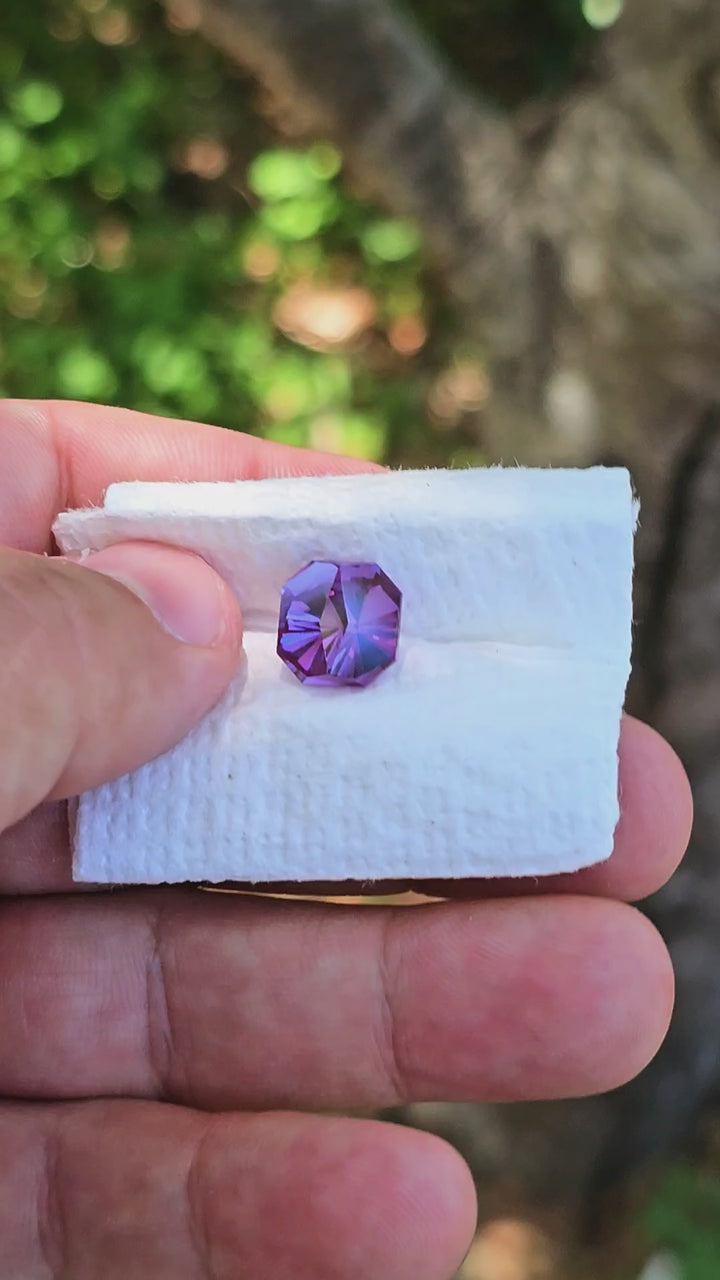 Djeva Color Change Lab Sapphire, Tessellation Cut, 7.81 Carats