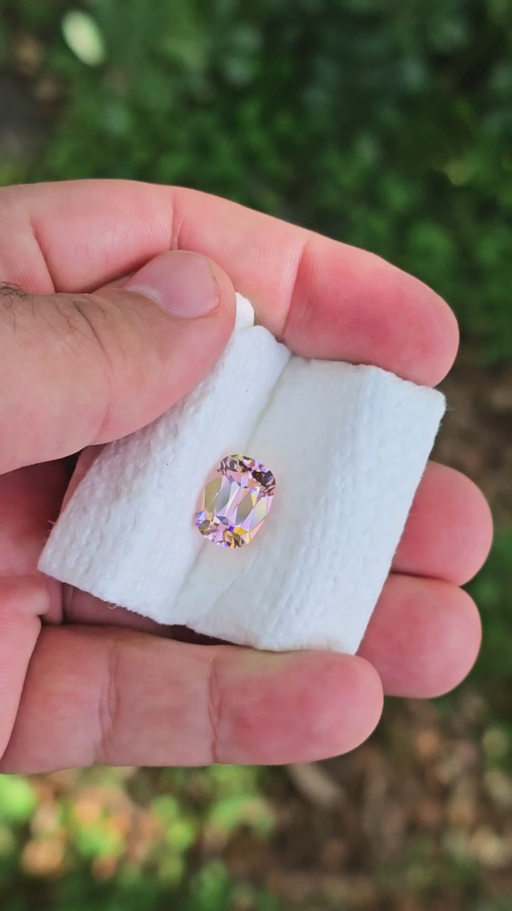 Padparadscha Erbium YAG, Antique Long Cushion Cut, 8.23 Carats