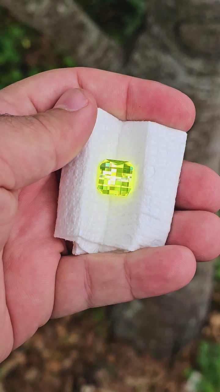Cerium Doped YAG, Pixel Square Cut, 13.87 Carats