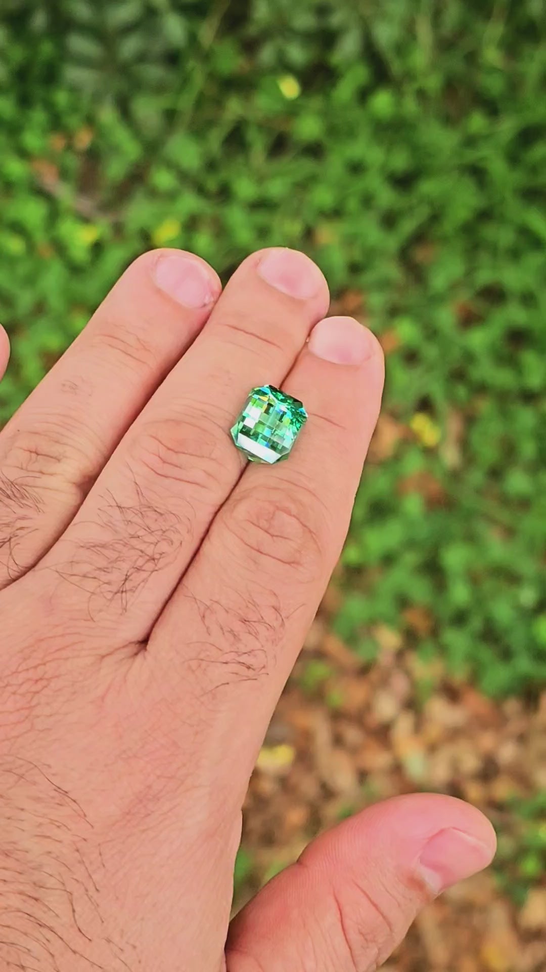 Teal "Paraiba" YAG, Pixel Rectangle Cut, 11.40 Carats