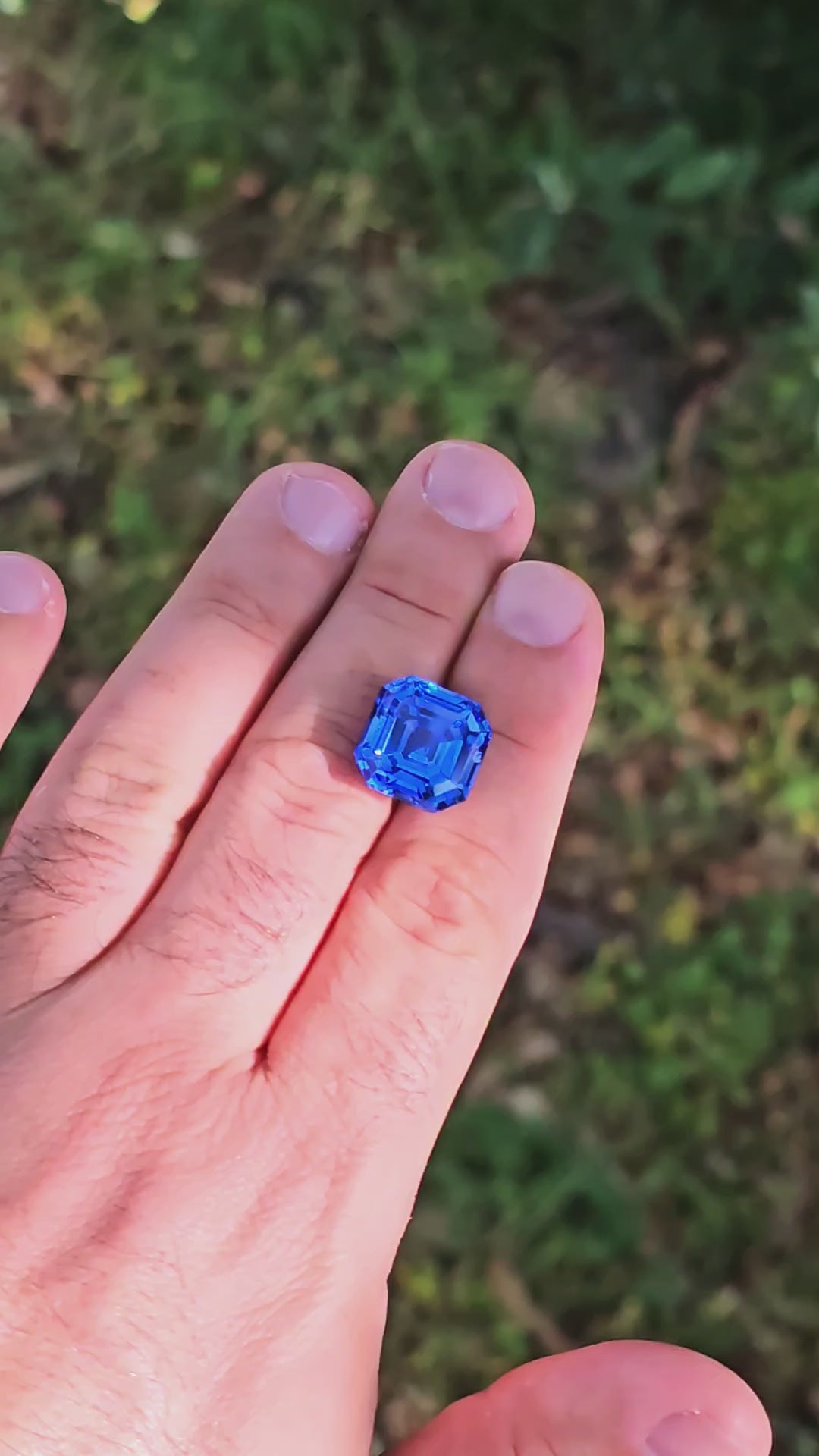 Vivid Blue Lab Spinel, Asscher Cut, 18.16 Carats