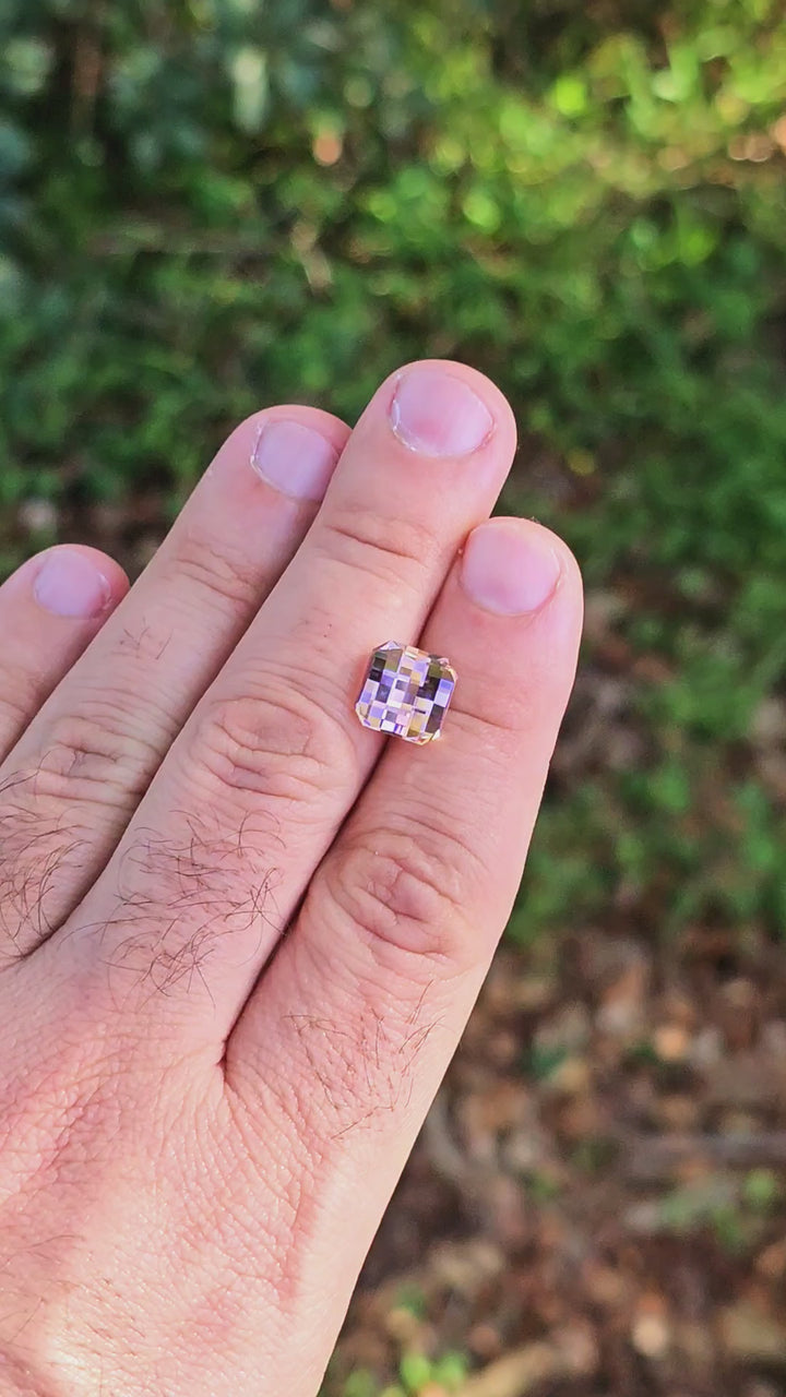 Padparadscha Erbium YAG, Pixel Square Cut, 7.50 Carats