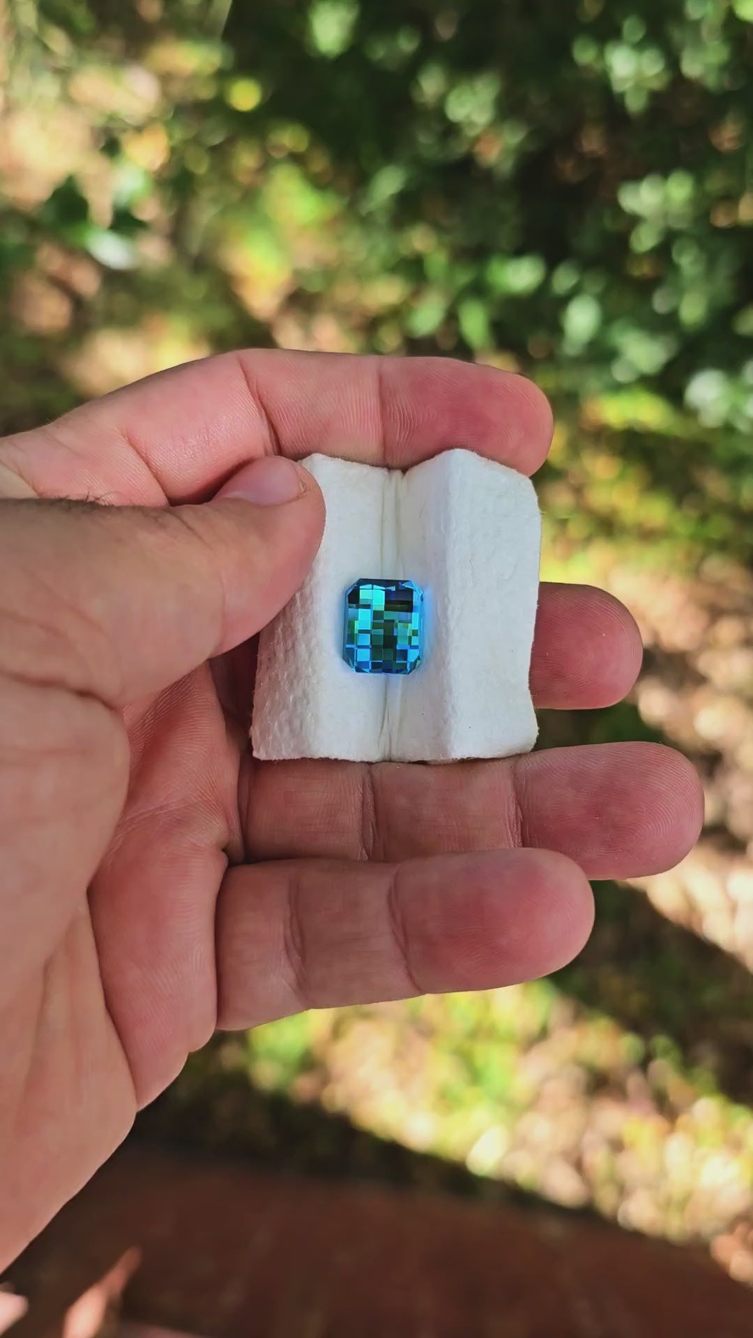 Blue Cobalt YAG, Pixel Rectangle Cut, 11.26 Carats