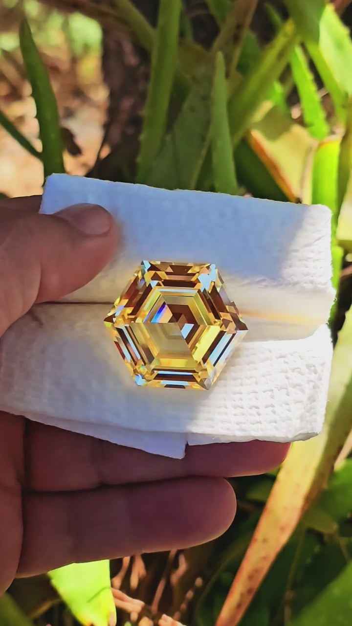 Experimental Samarium YAG, Hexagon Step Cut, 123.9 Carats
