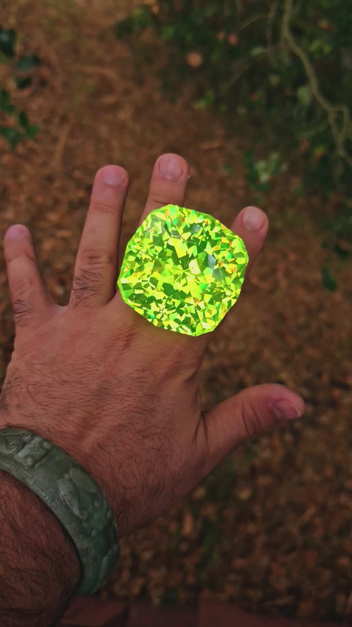Green LuAG, House Of Sylas Cushion Cut, 1788 Carats