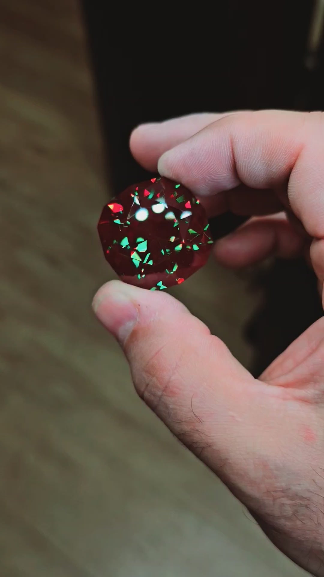 Kyroupolos Green and Red Christmas Garnet, House Of Sylas Cushion Cut, 142.7 Carats