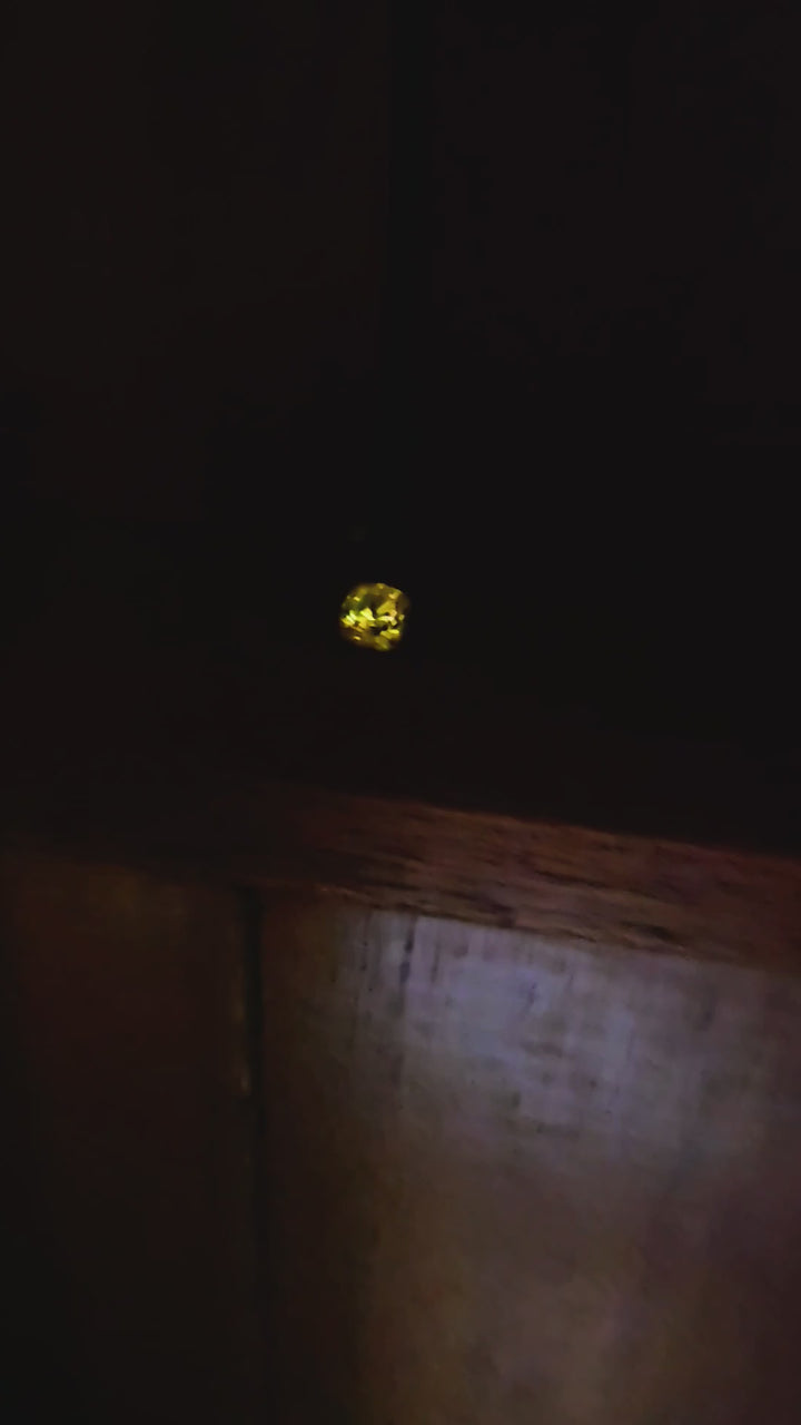 "Ultra" Glow In The Dark Lab Garnet, House Of Sylas Cushion Cut, 19.1 Carats