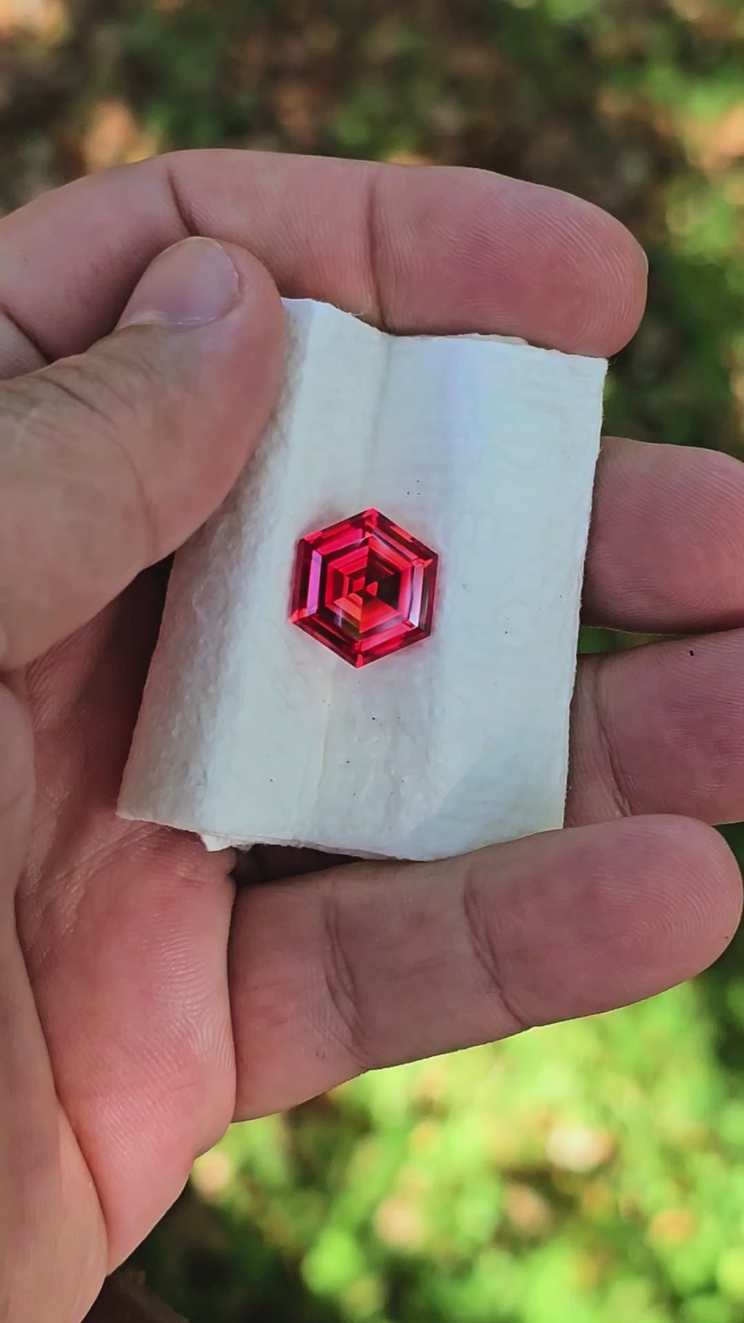 Fire Orange Lab Sapphire, Hexagon Step Cut, 10.15 Carats