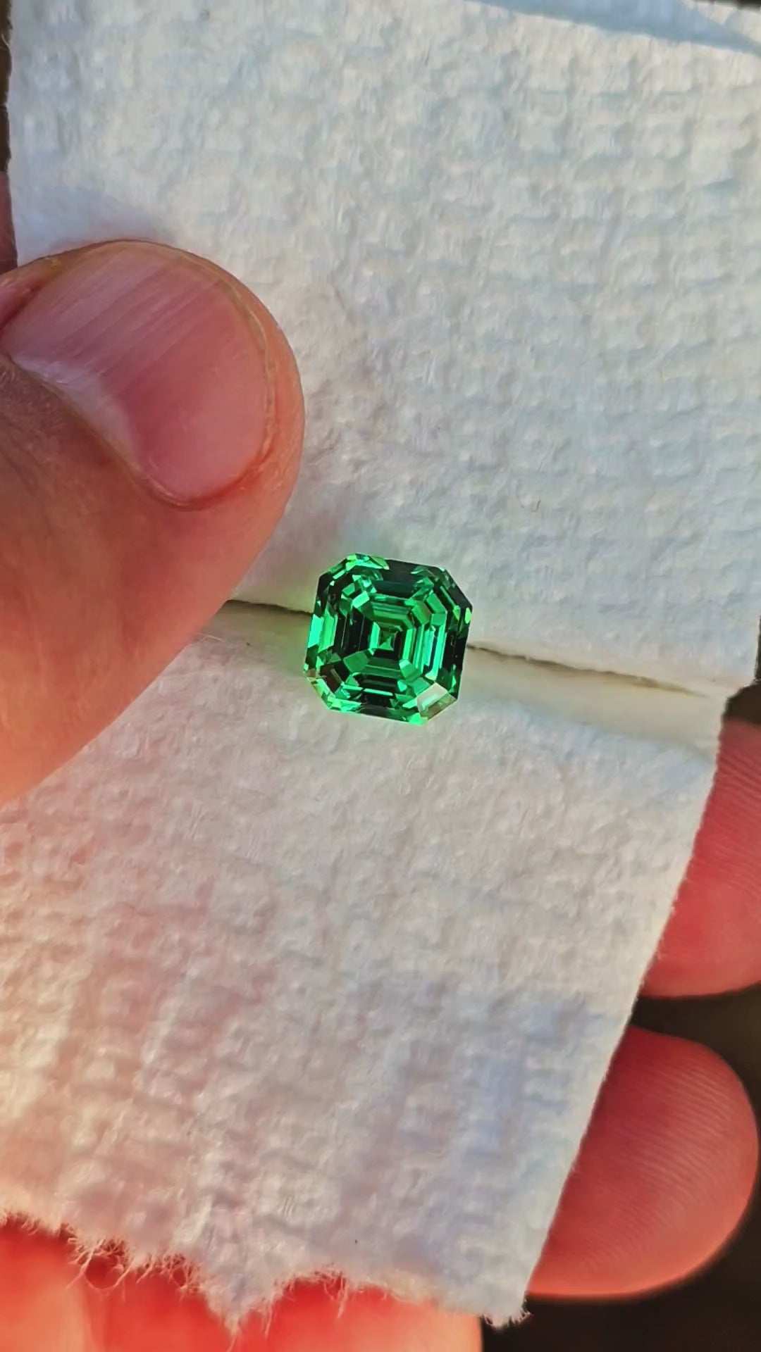 Vivid Green Vanadium YAG, Asscher Cut, 5.45 Carats