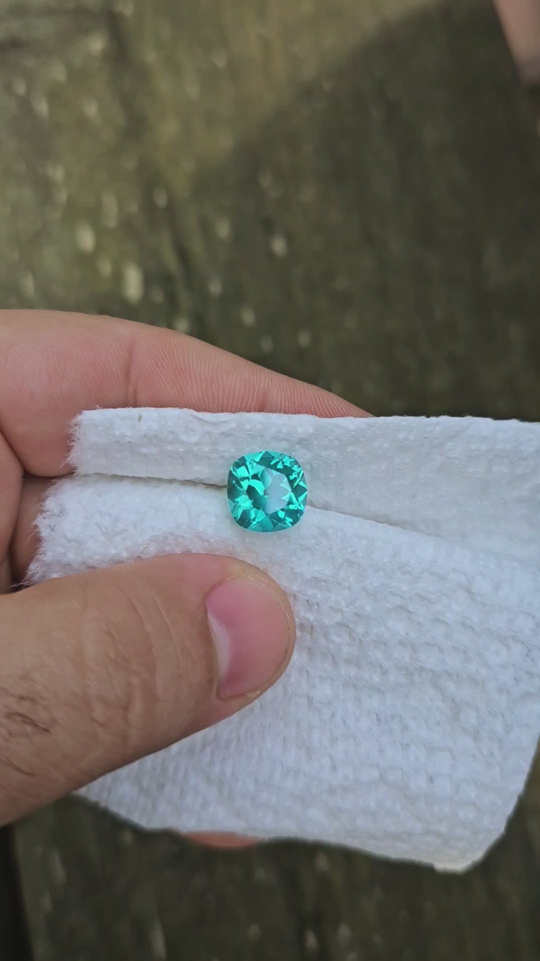 Bright Cobalt Teal Lab Sapphire, Antique Cushion Cut, 6.56 Carats