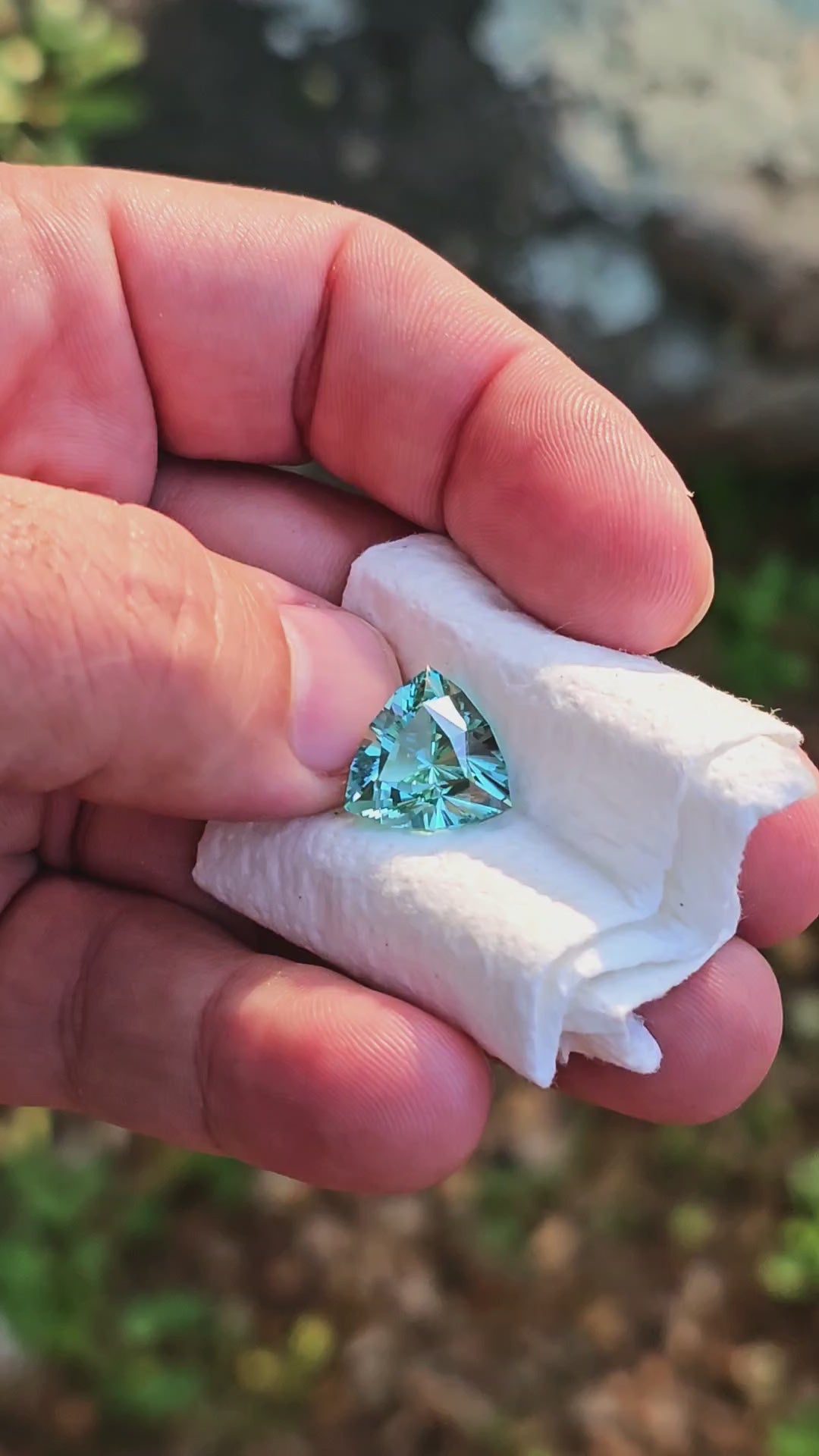 Cobalt Teal Lab Sapphire, Trillian Internal Reflections Cut, 9.19 Carats