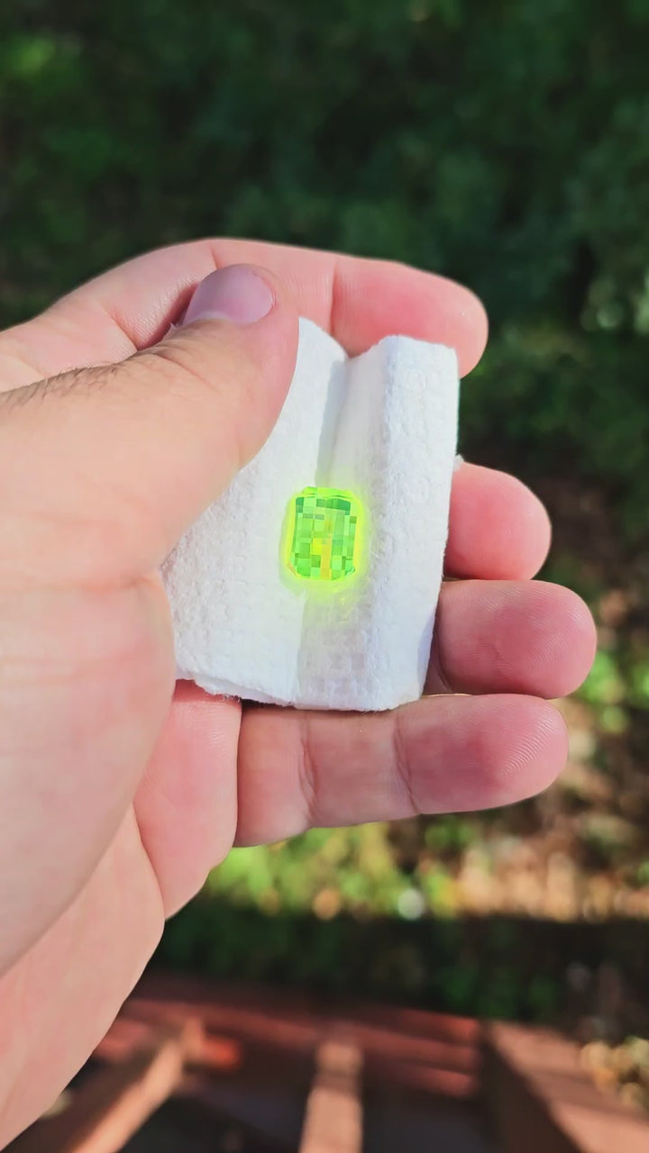 Green LuAG, Pixel Rectangle Cut, 16.76 Carats