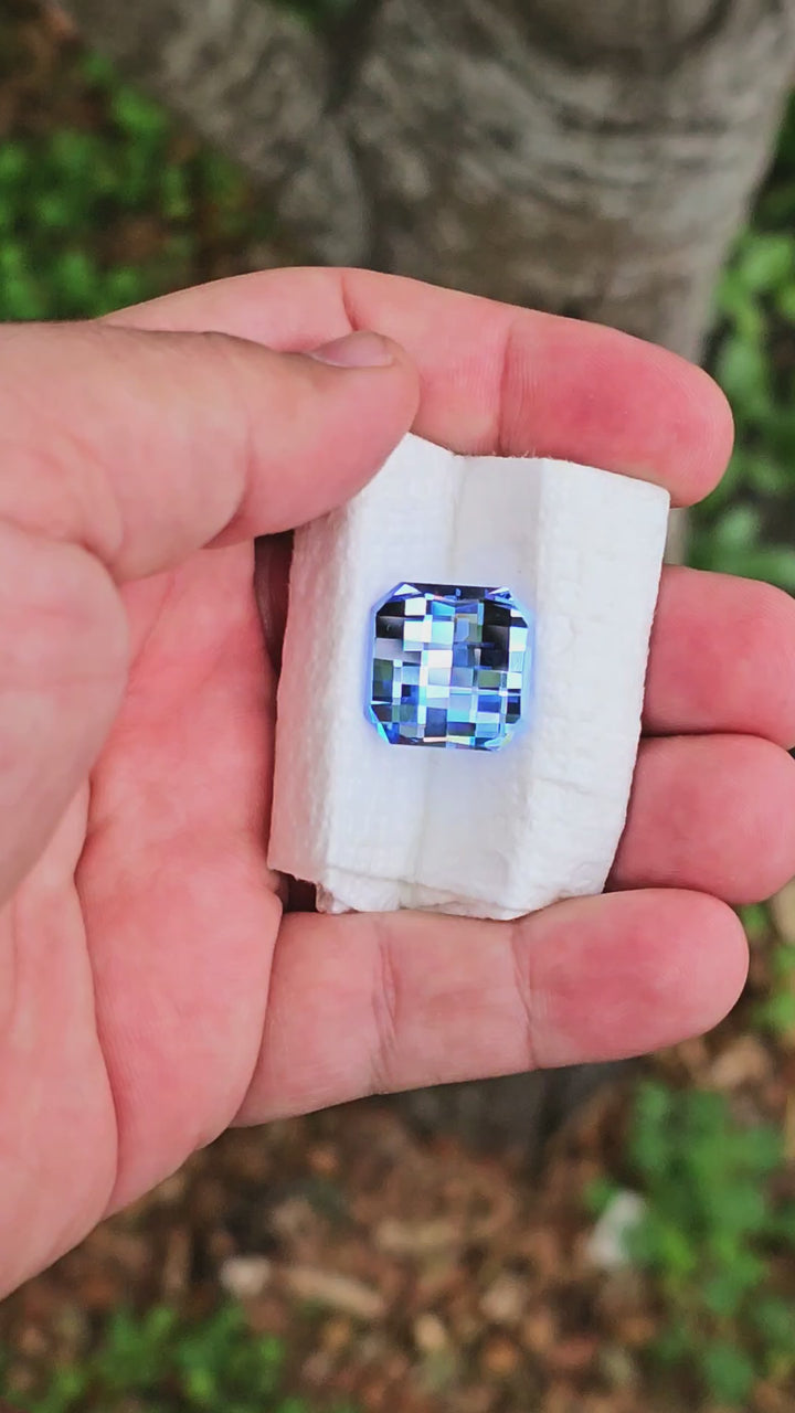 Light Cornflower Blue Lab Spinel, Pixel Square Cut, 25.52 Carats