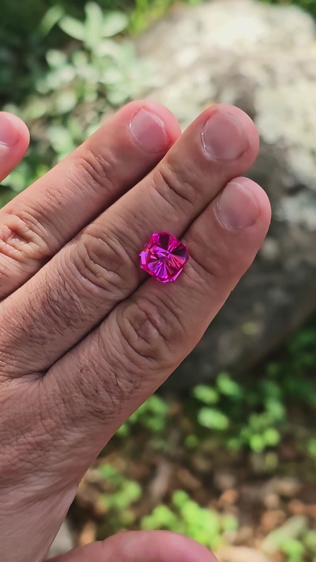 Pink Lab Sapphire, Tessellation Cut, 8.45 Carats