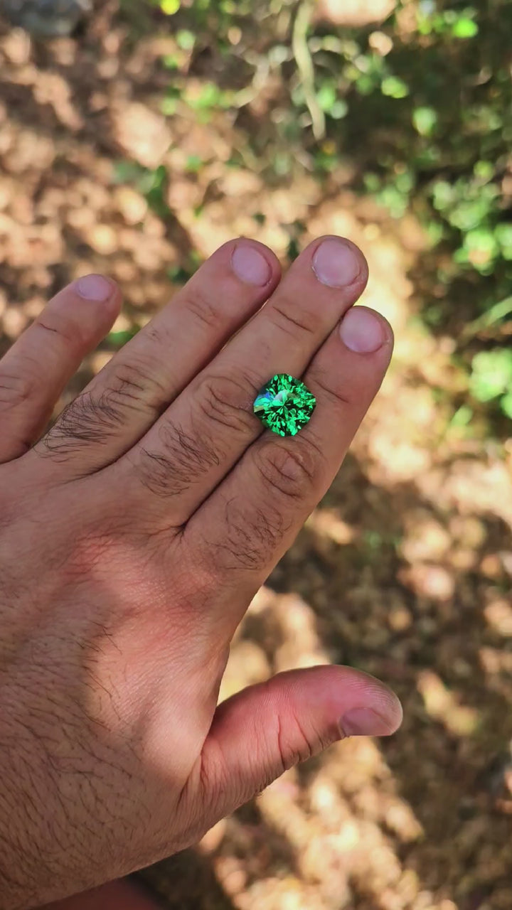 Green CTH YAG, House Of Sylas Cushion Cut, 16.25 Carats