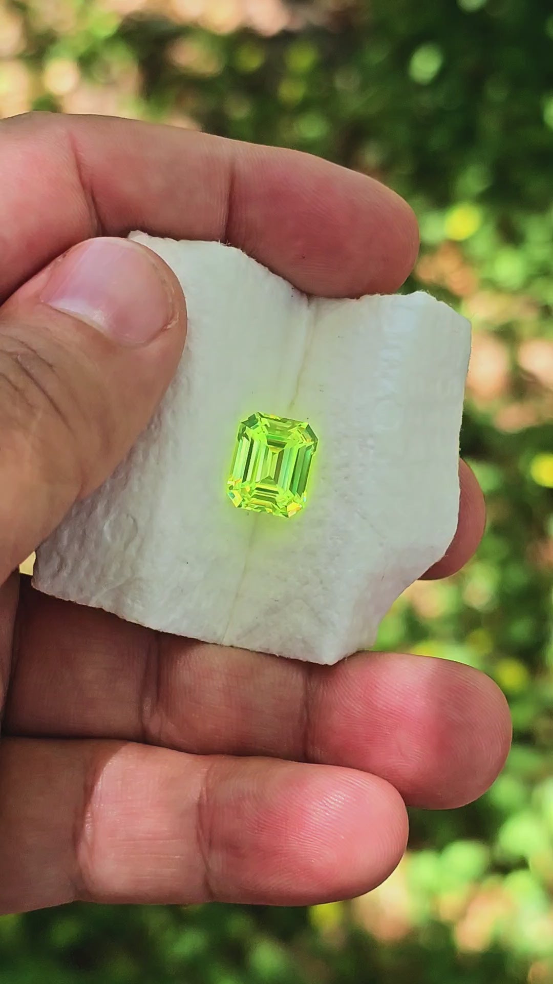 Green LuAG, Emerald Cut, 10.38 Carats