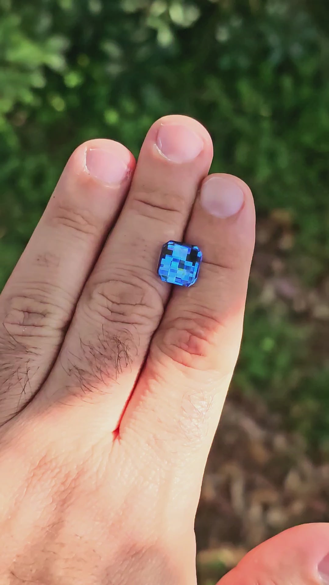 Vivid Blue Lab Spinel, Pixel Square Cut, 6.05 Carats