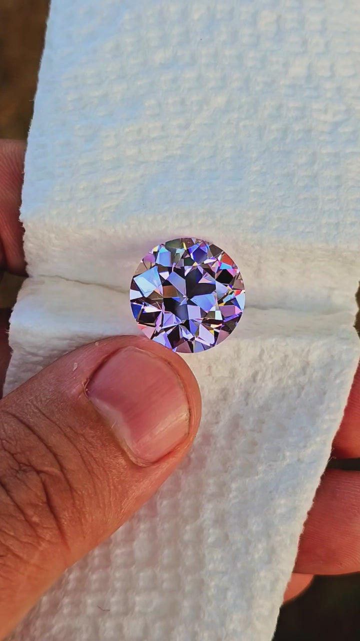 Purple Neodymium YAG, Traditional Round Brilliant Cut, 22.85 Carats