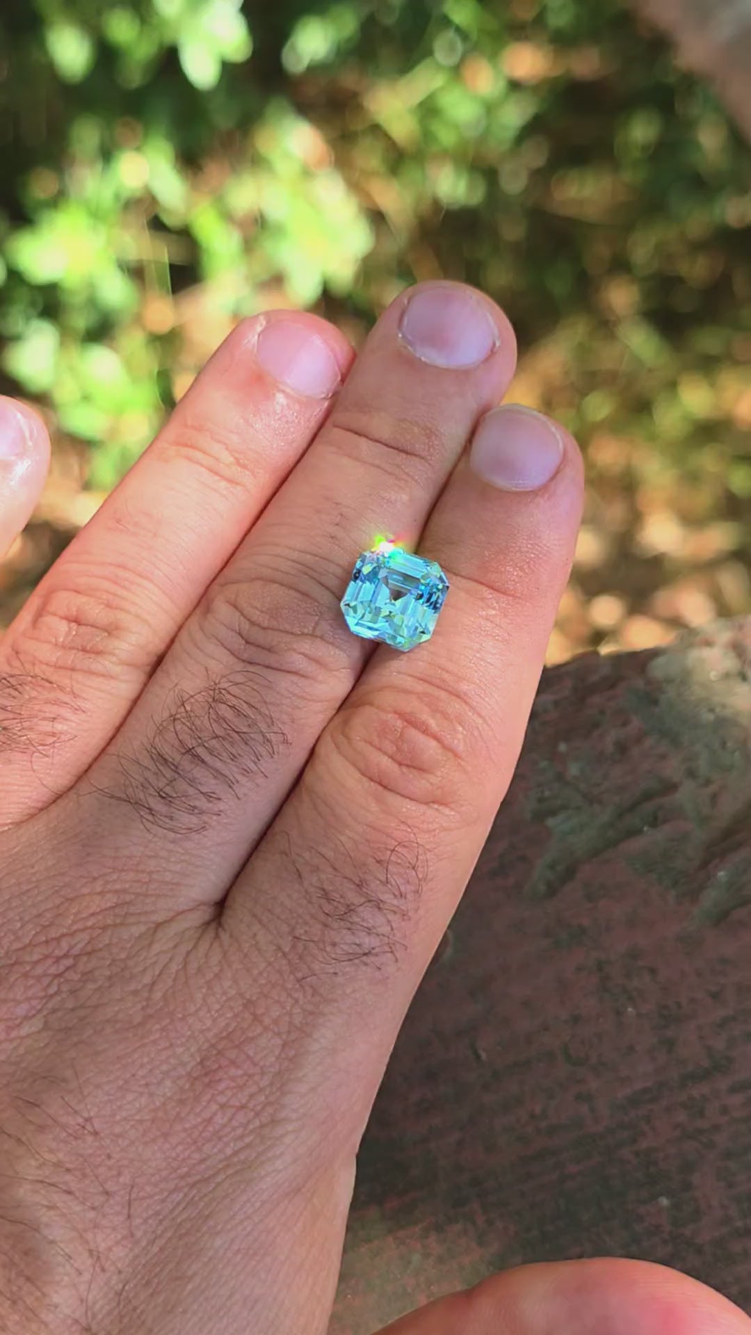 Aqua Blue Lab Sapphire, Asscher Cut, 10.09 Carats