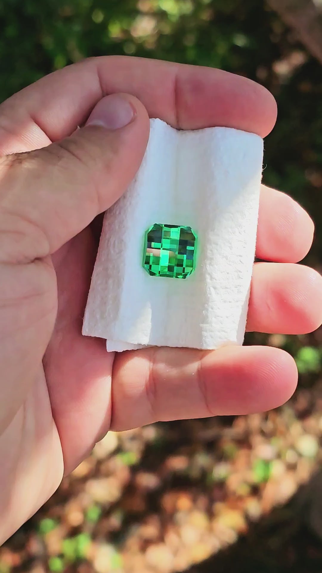 Vivid Green Vanadium YAG, Pixel Square Cut, 15.32 Carats