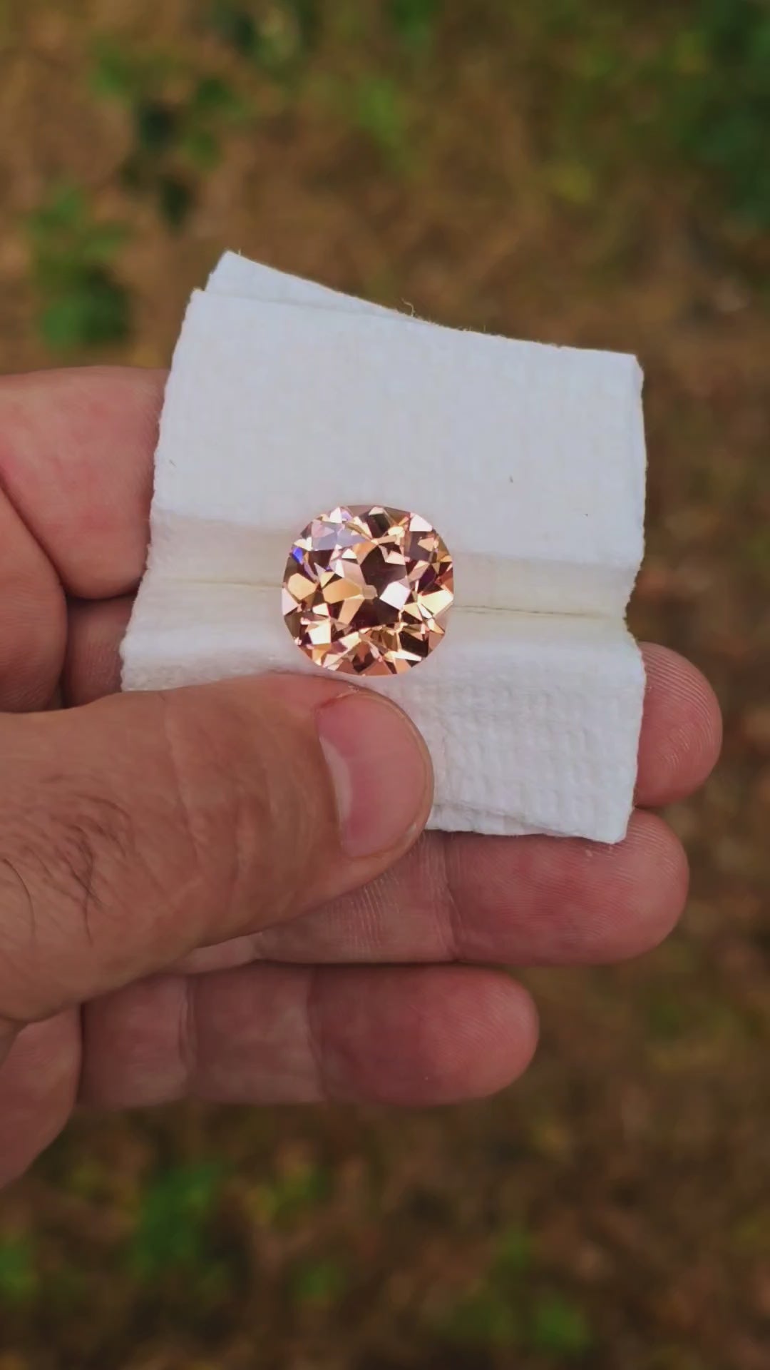 Peachy 🍑 "Morganite" Colored Lab Sapphire, Antique Cushion Cut, 22.5 Carats