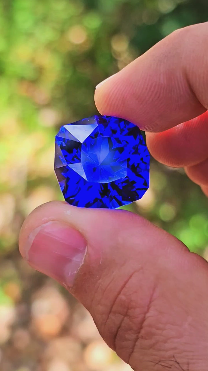 Djeva Fire Blue Lab Spinel, House Of Sylas Cushion Cut, 33.2 Carats