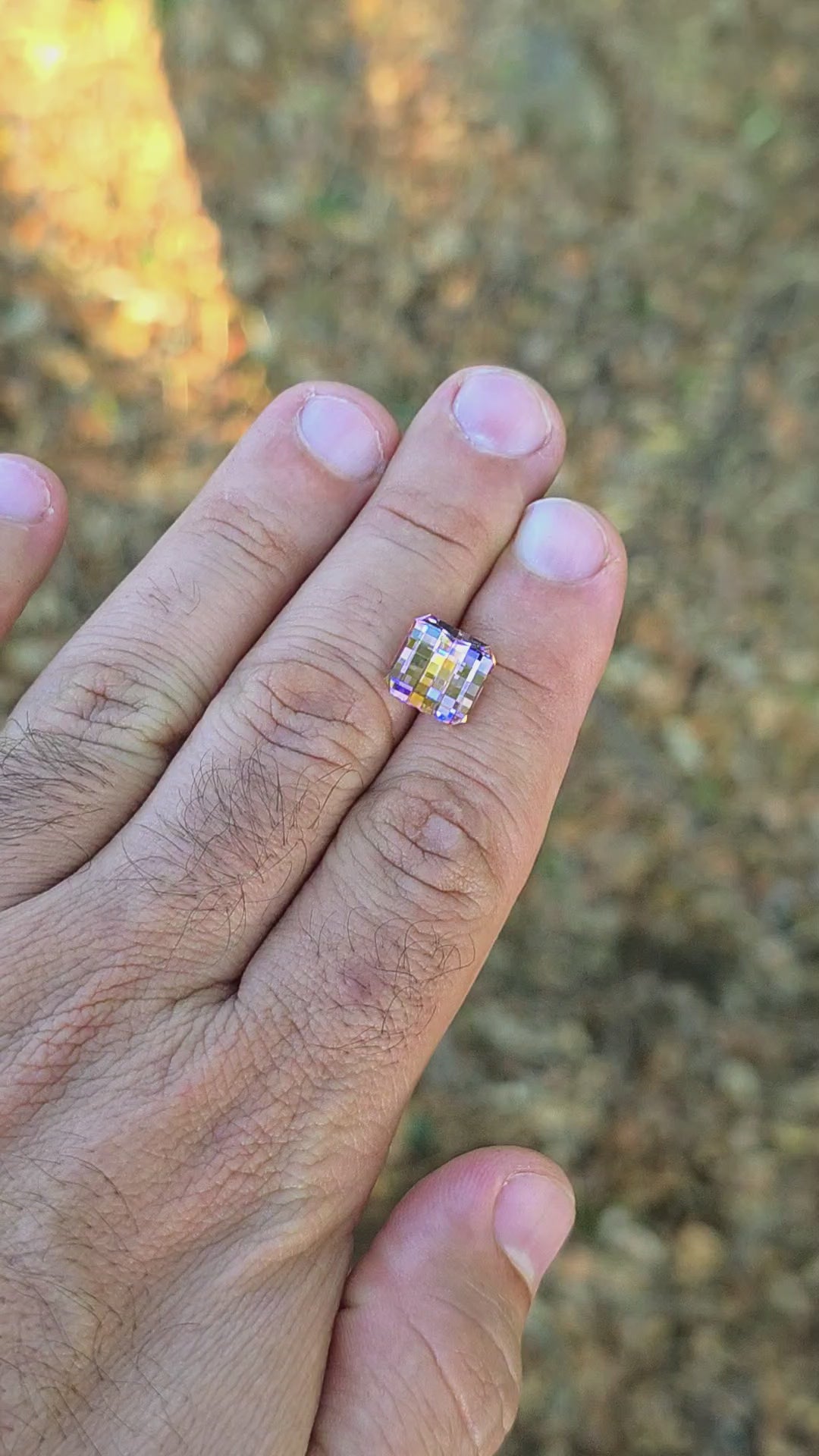 Soviet Era Padparadscha Erbium YAG, Pixel Square Cut, 8.46 Carats