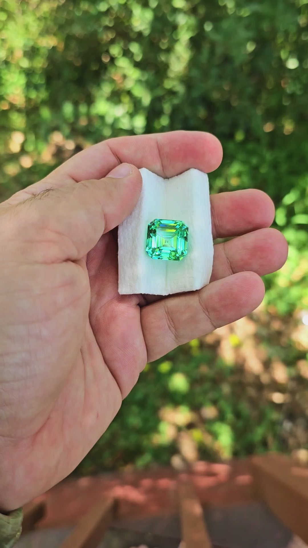 Teal "Paraiba" YAG, Asscher Cut, 32.56 Carats