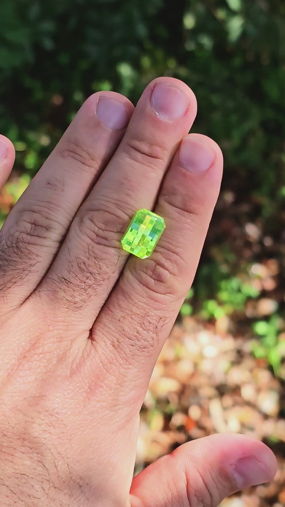 Green LuAG, Pixel Rectangle Cut, 16.76 Carats