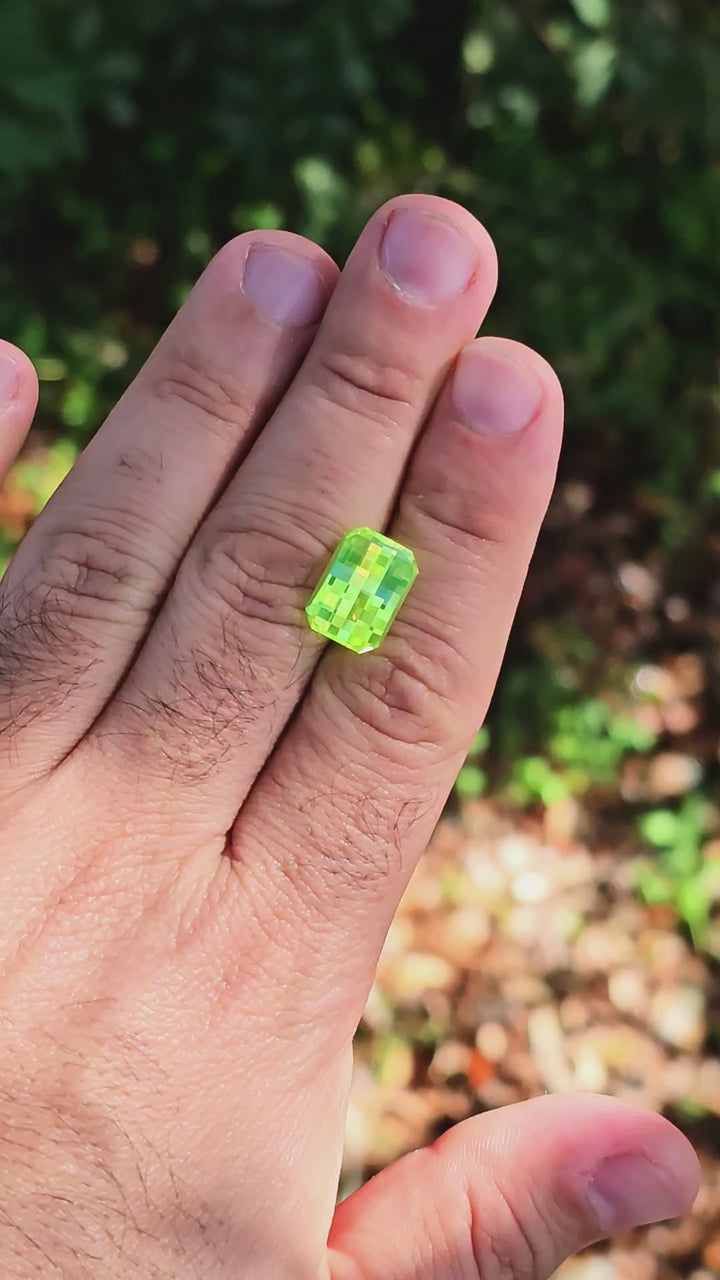 Green LuAG, Pixel Rectangle Cut, 16.76 Carats