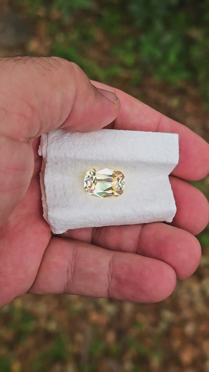 Experimental Samarium YAG, Antique Long Cushion Cut, 10.22 Carats