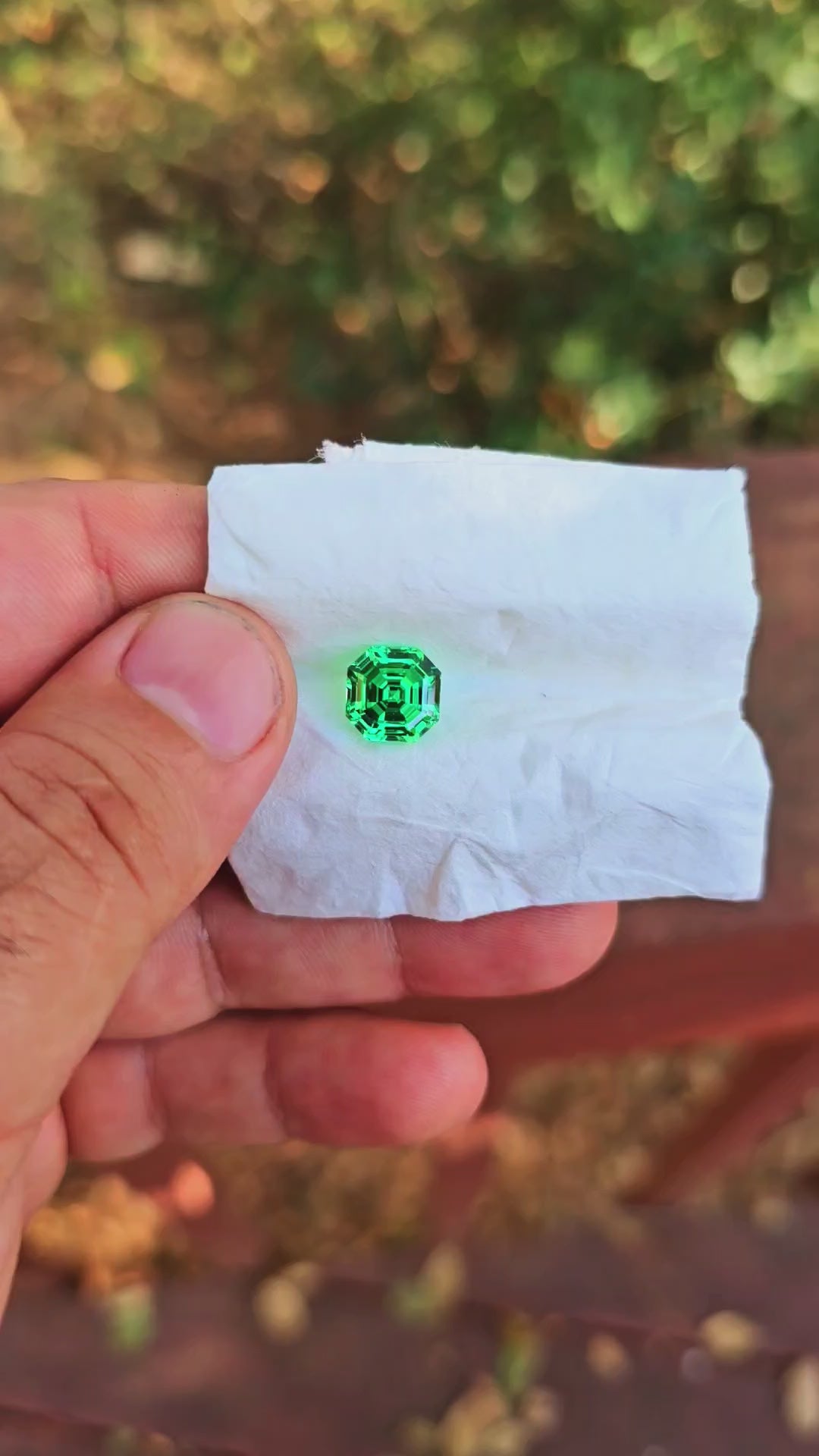 Vivid Green Vanadium YAG, Asscher Cut, 5.89 Carats