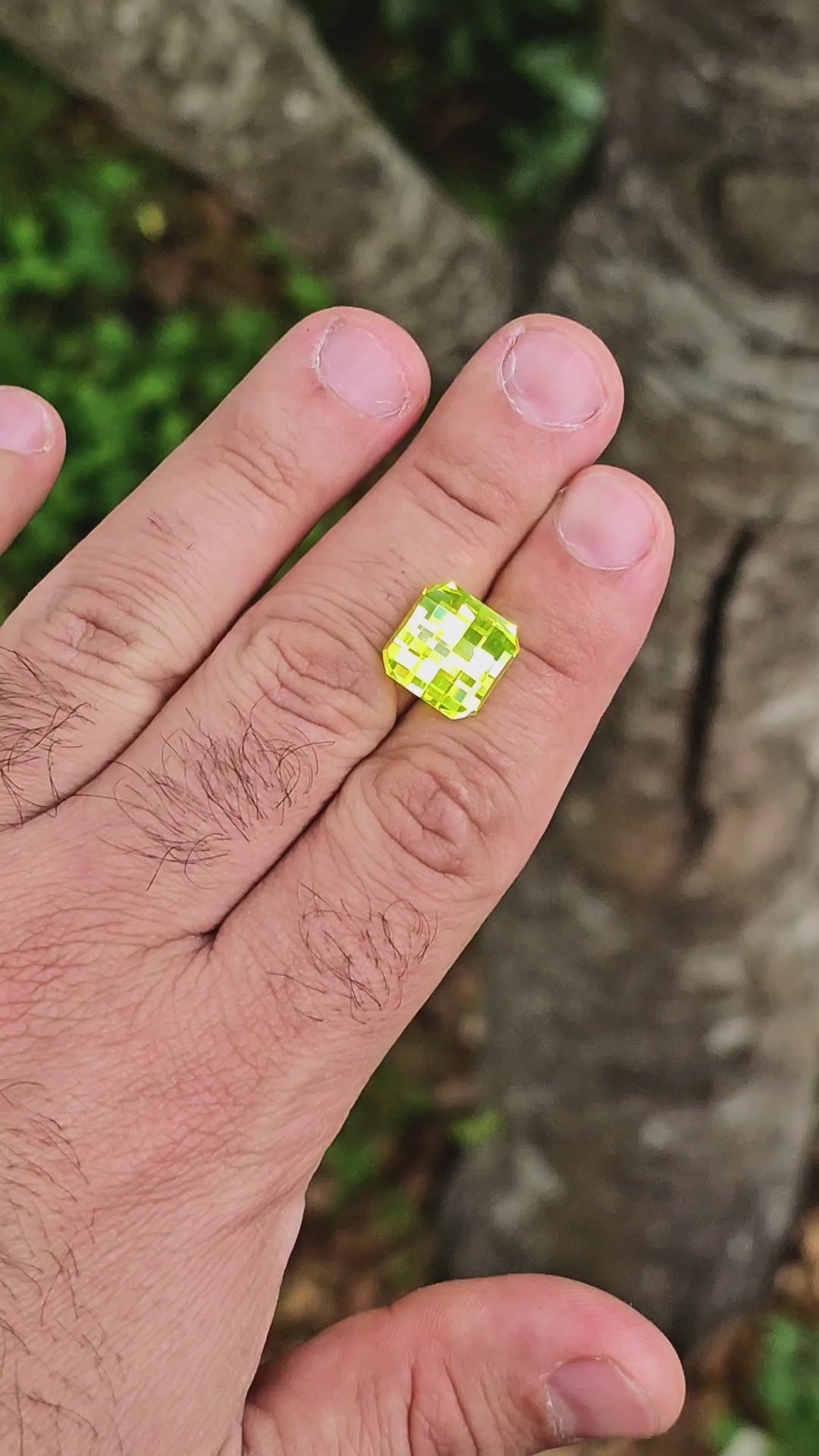 Cerium Doped YAG, Pixel Square Cut, 13.87 Carats